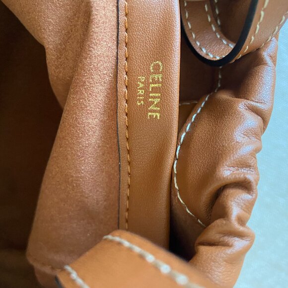 Celine Cabas Drawstring Brown Handbag Crossbody Bag - Picture 4 of 6